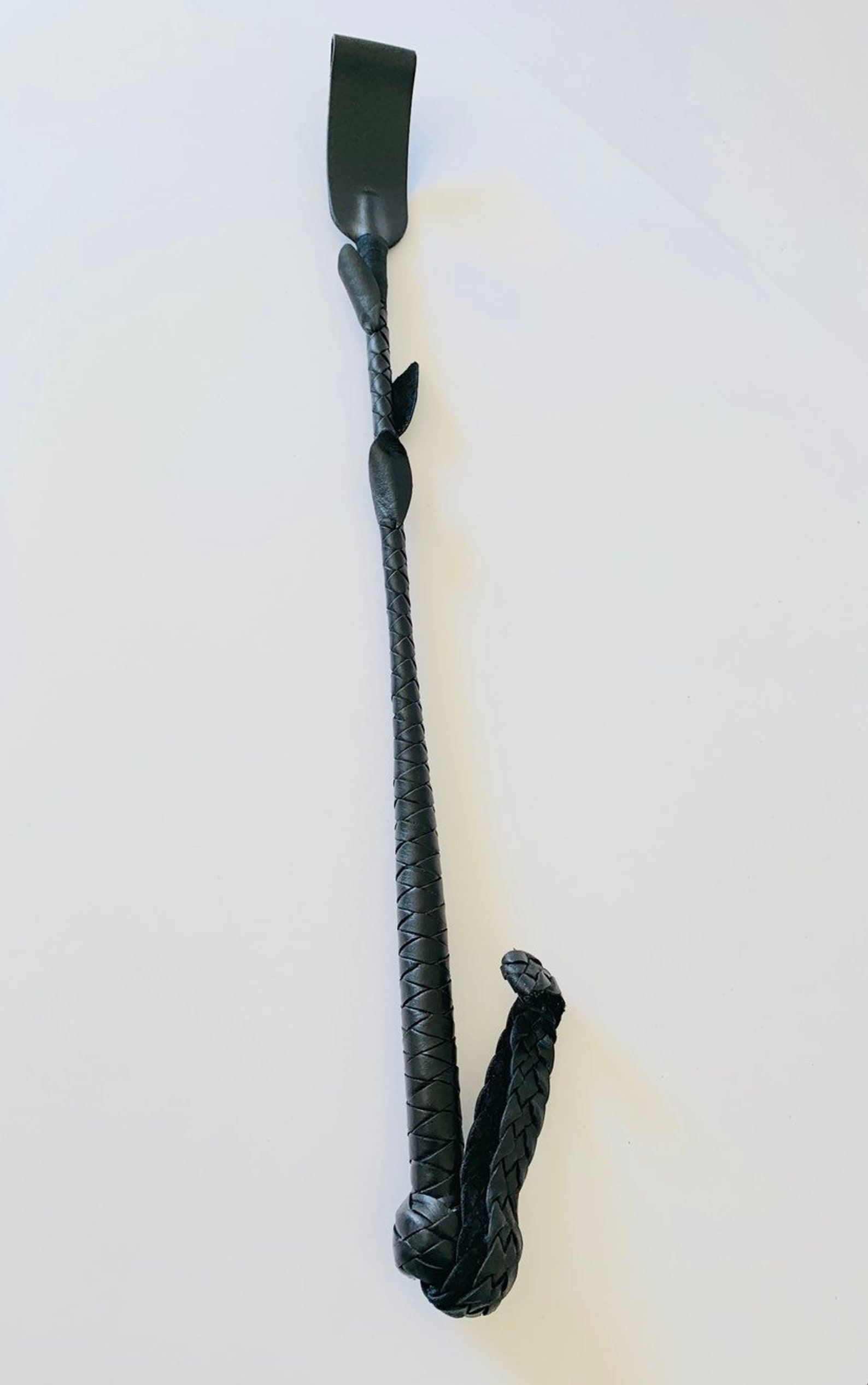 Leather Whips Stick 21 Black Handmade Whips Stick Paddle Etsy