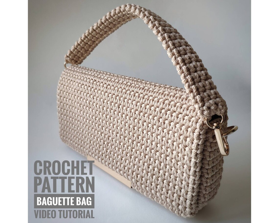 Crochet Pattern Baguette bag with English subtitles Video Etsy