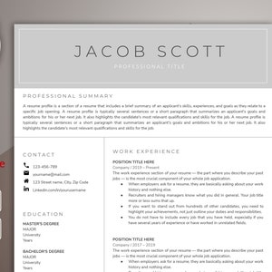 Google Docs Resume Template, Professional Resume template, Creative & Modern resume template, Minimalist Resume and cover letter template