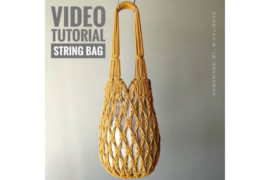 Macrame Pattern String Bag Video Tutorial With English Subtitles Market ...