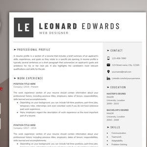 Google Docs Resume Template, Professional Resume Template, Creative resume template, Minimalist Resume, Modern Resume, instant download