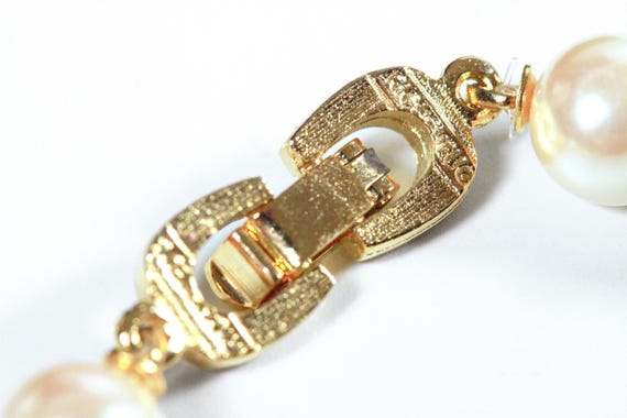 RARE vintage SET Richelieu pink faux pearl neckla… - image 9