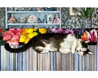 Retrato de mascota personalizado: acuarela original, decoración del hogar (15x20 cm)