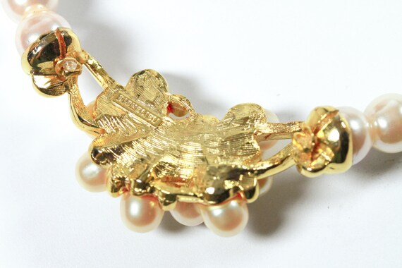 RARE vintage SET Richelieu pink faux pearl neckla… - image 7