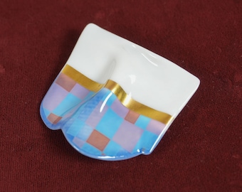 Broche vintage de porcelana abstracta Rosenthal de Johann van Loon