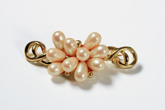 RARE vintage SET Richelieu pink faux pearl neckla… - image 4