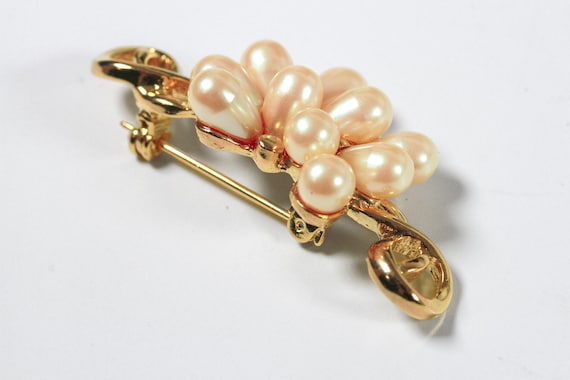 RARE vintage SET Richelieu pink faux pearl neckla… - image 5