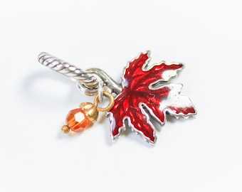Brighton maple leaf charm pendant silver plated zinc