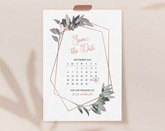 Save The Date Calendar Template Etsy