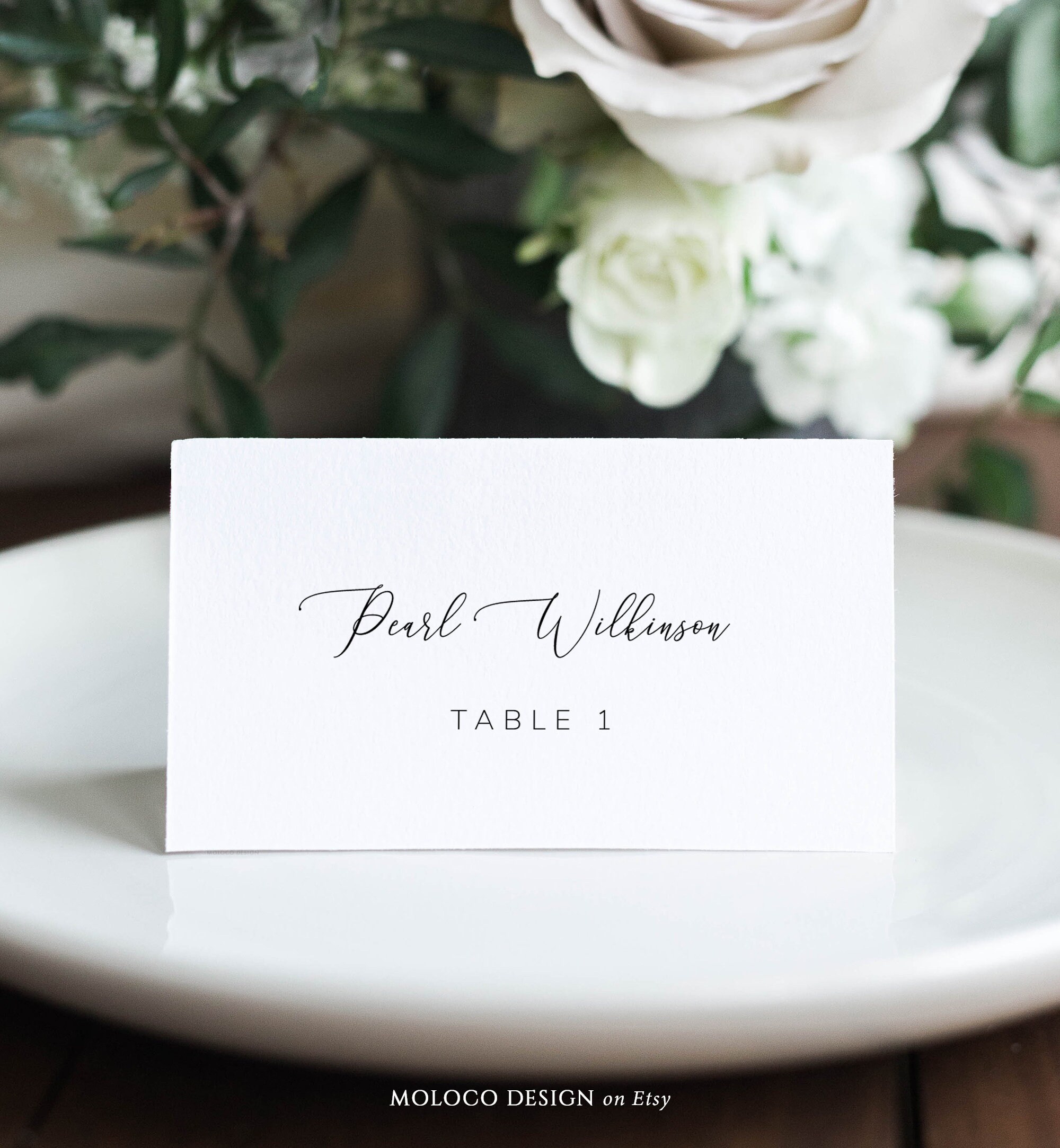 Emilie - Wedding Place Cards Template, Escort Card, Name Tags, Folded,  Flat, Printable, Instant Download, Table Decor, Wedding Seating Intended For Printable Escort Cards Template