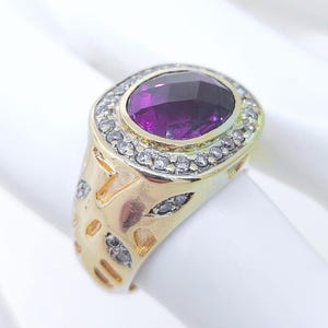 LeVian Large 14k Yellow Gold Tourmaline & Diamond Ring Le Vian