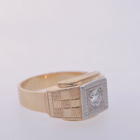 Vintage Retro 1940's 14k Two Tone Gold Diamond Me… - image 7