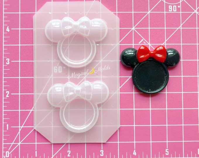 Minnie Bow Setting Flexible Plastic Resin Chocolate Mold~ 2 pc
