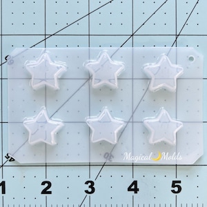 Gamer Mario Star Small Jewelry Size Flexible Plastic Resin Mold ~ 6 pc