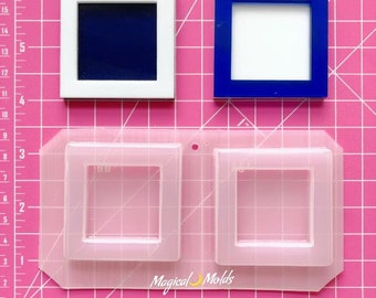 Square Frame Shaker Flexible Plastic Resin Chocolate Mold ~ 2pc