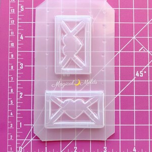 Molde de resina plástica flexible con letras kawaii para chocolate ~ 2 piezas