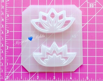 Lotus Flower Flexible Plastic Resin Mold Set ~ 2 pc