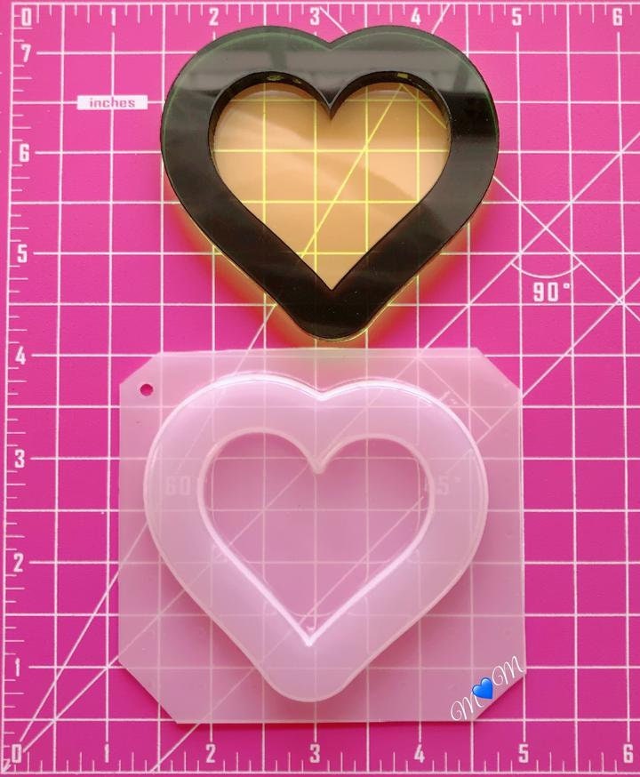 Xidmold 2pcs Resin Shaker Molds with 5 Seal Films, Quicksand Heart Shape &  Japanese Wind Chime Shape Casting Epoxy Resin Molds, Shaker Silicone Mold