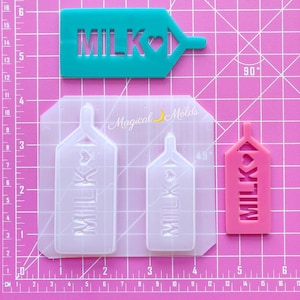 Forma do elastycznej żywicy z tworzywa sztucznego Kawaii Milk Carton ~ 2 szt.