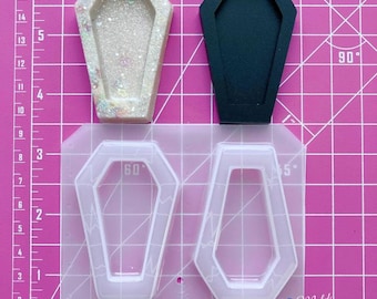 Coffin Shaker Flexible Plastic Resin Mold Set ~ 2 pc