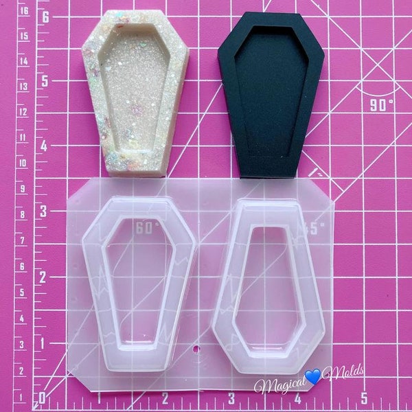 Coffin Shaker Flexible Plastic Resin Mold Set ~ 2 pc