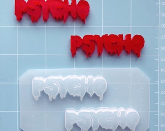 Psycho Word Flexible Plastic Resin Mold Set ~ 2 pc