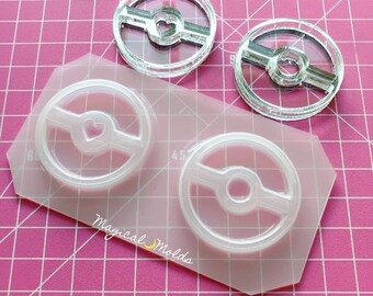 New! Pikaball Shaker Flexible Plastic Resin Chocolate Mold Set ~ 2 pc