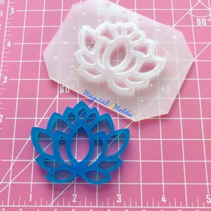New! Open Lotus Flower Flexible Plastic Resin Mold ~  1 pc