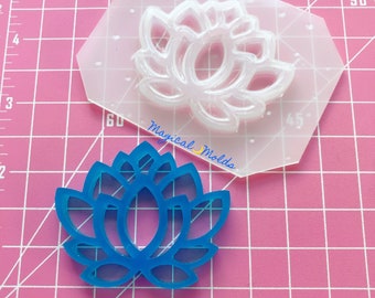 New! Open Lotus Flower Flexible Plastic Resin Mold ~  1 pc