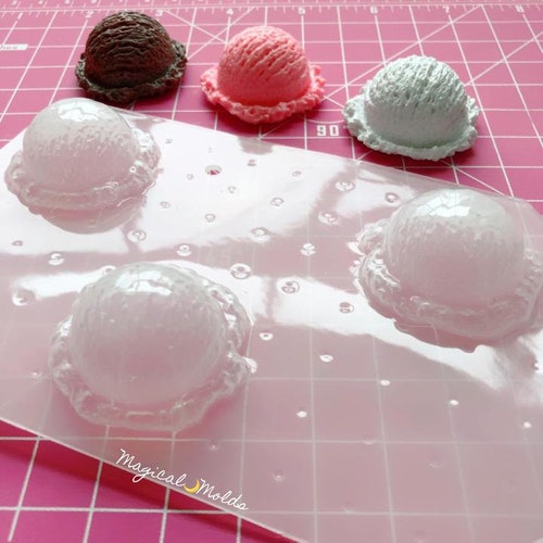 Ice Cream Scoops Flexible Plastic Resin Chocolate Mold 3 PC Etsy