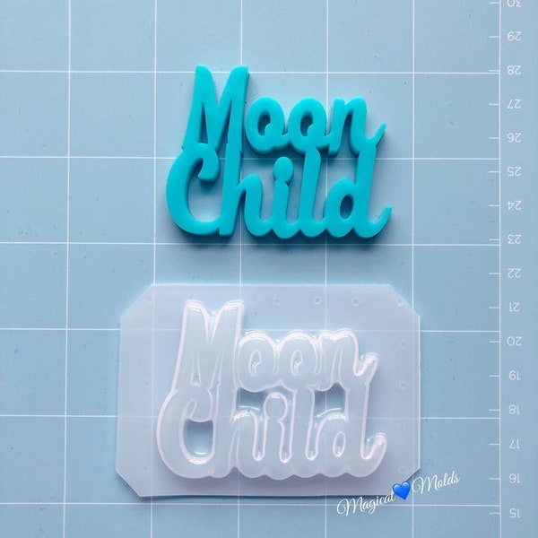 Moon Child Word Flexible Plastic Resin Mold ~ 1 pc