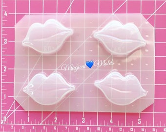 Set di 4 stampi flessibili in resina plastica a forma di labbra per cioccolato