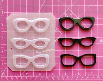 ON SALE Cutie Eyeglasses Flexible Plastic Resin Mold Set ~ 3 pc
