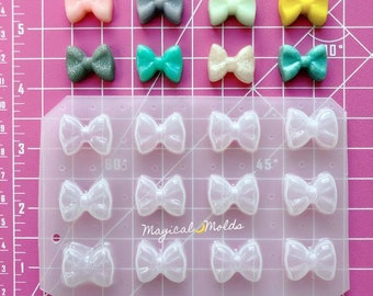 Deco Mini Bows Flexible Plastic Resin Mold ~ 12 pc