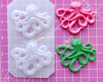 Kawaii Octopus Flexible Plastic Resin Mold Set~ 2 pc