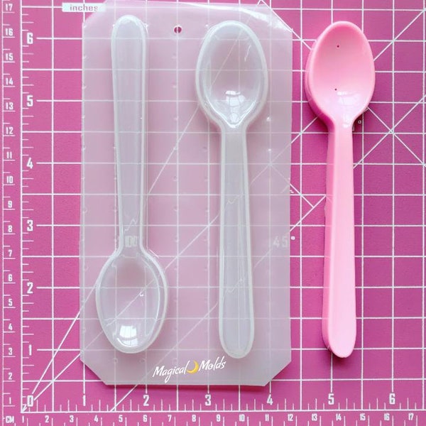 Large Spoon Flexible Plastic Resin Chocolate Soap Mold ~ 2 pc
