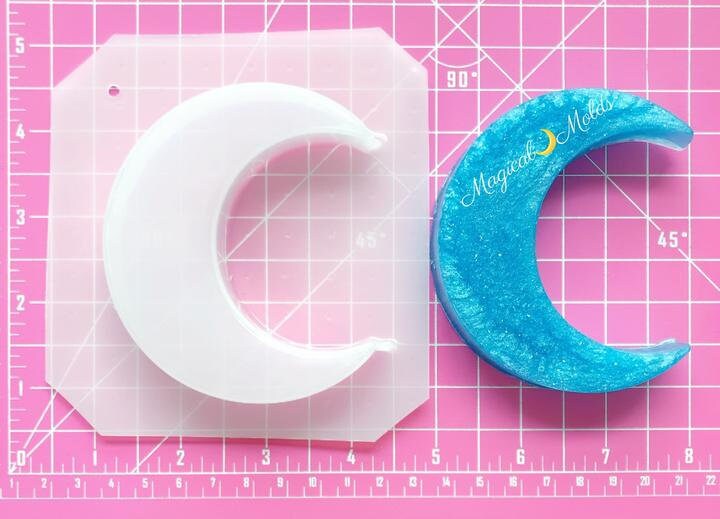 Silicone Epoxy Molds,2pcs Crescents Mould, Silicone Casting Resin Molds Diy  Crystal Epoxy Smiley Moon Mold Moon Fawn, Moon Cat Resin Mold Or Handmade