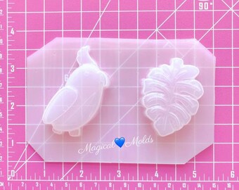 Tropical Parrot Flexible Plastic Resin Chocolate Mold Set ~ 2 pc