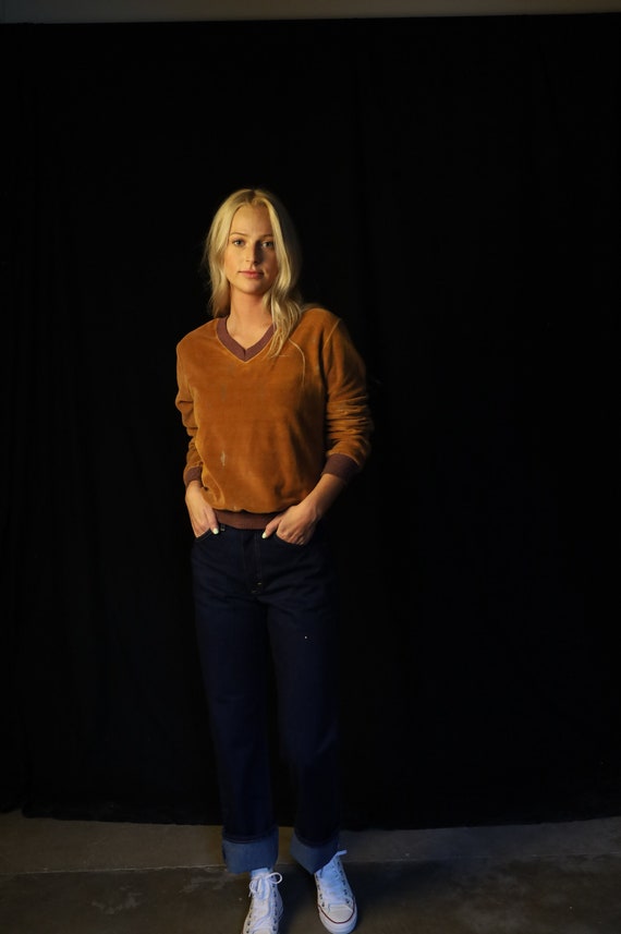 Amazing Faded Velour Long Sleeve V-Neck Sweatshirt