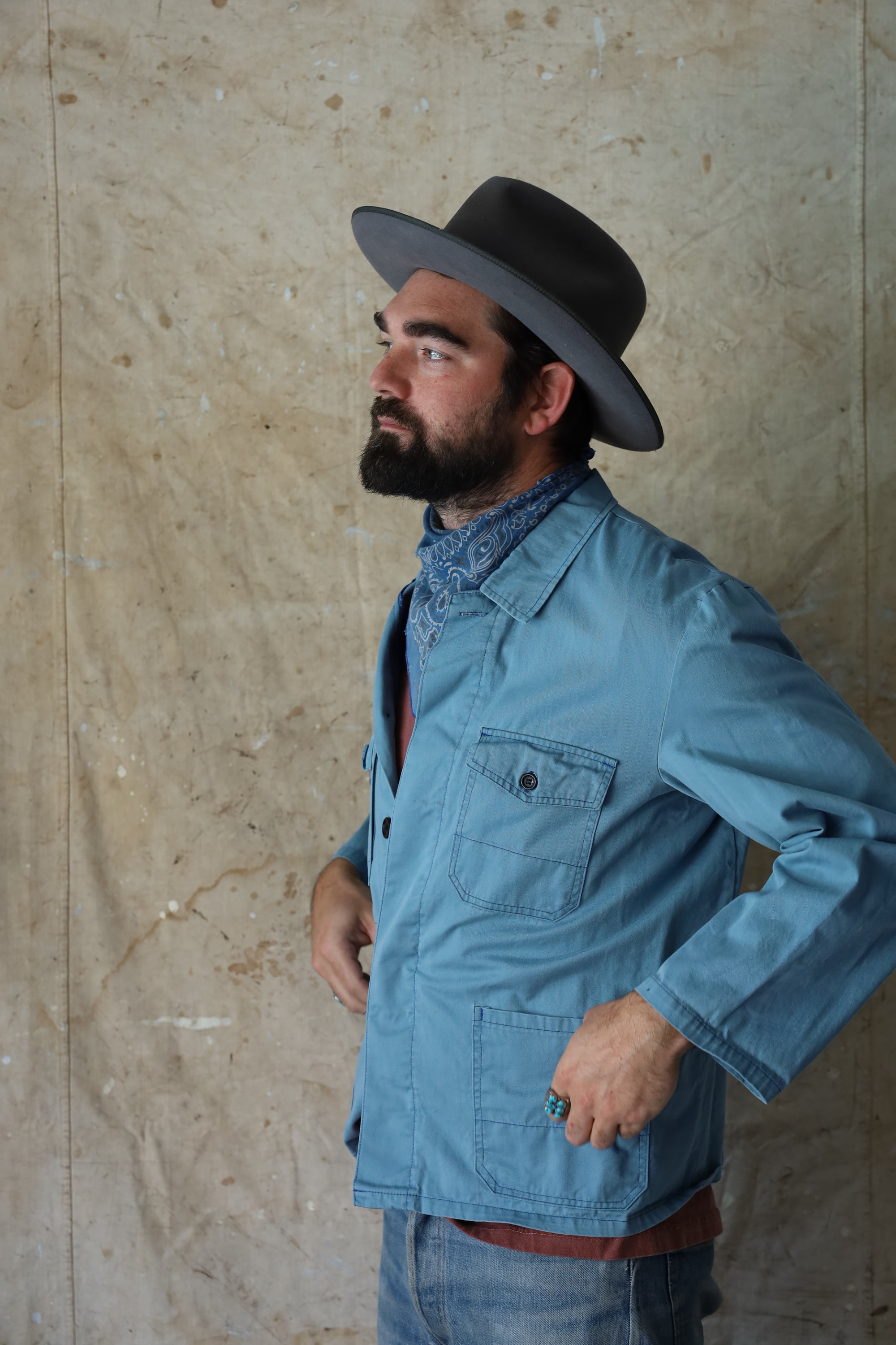 Vintage Français Cotton Chore Coat en rare Light Blue Etsy