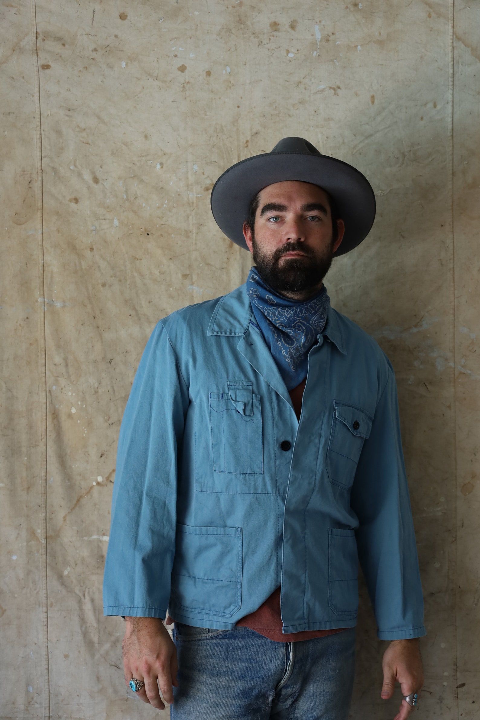 Vintage Français Cotton Chore Coat en rare Light Blue Etsy