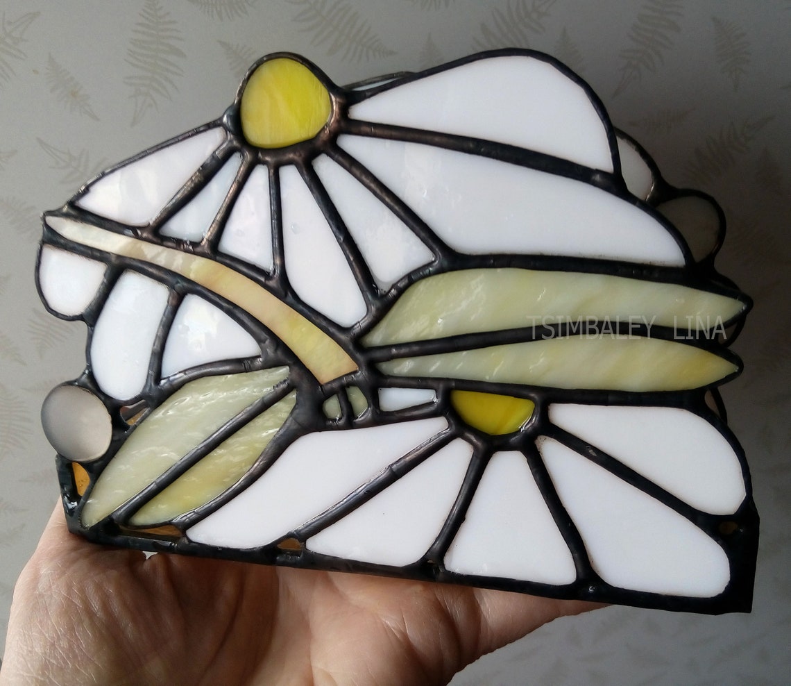 Napkin Holder daisies. Stained Glass Napkin Etsy