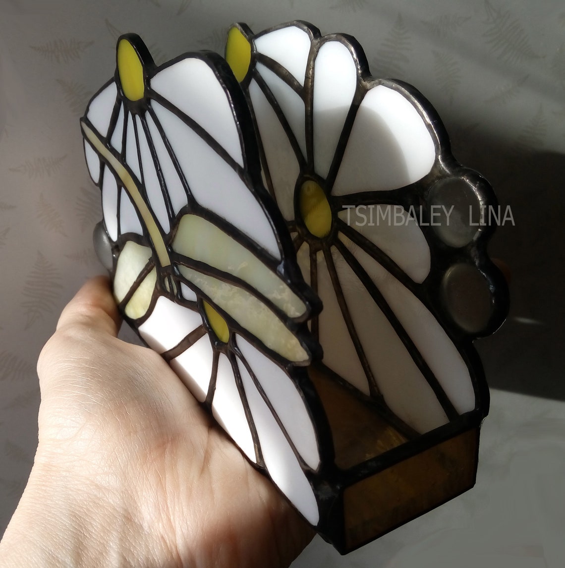 Napkin Holder daisies. Stained Glass Napkin Etsy