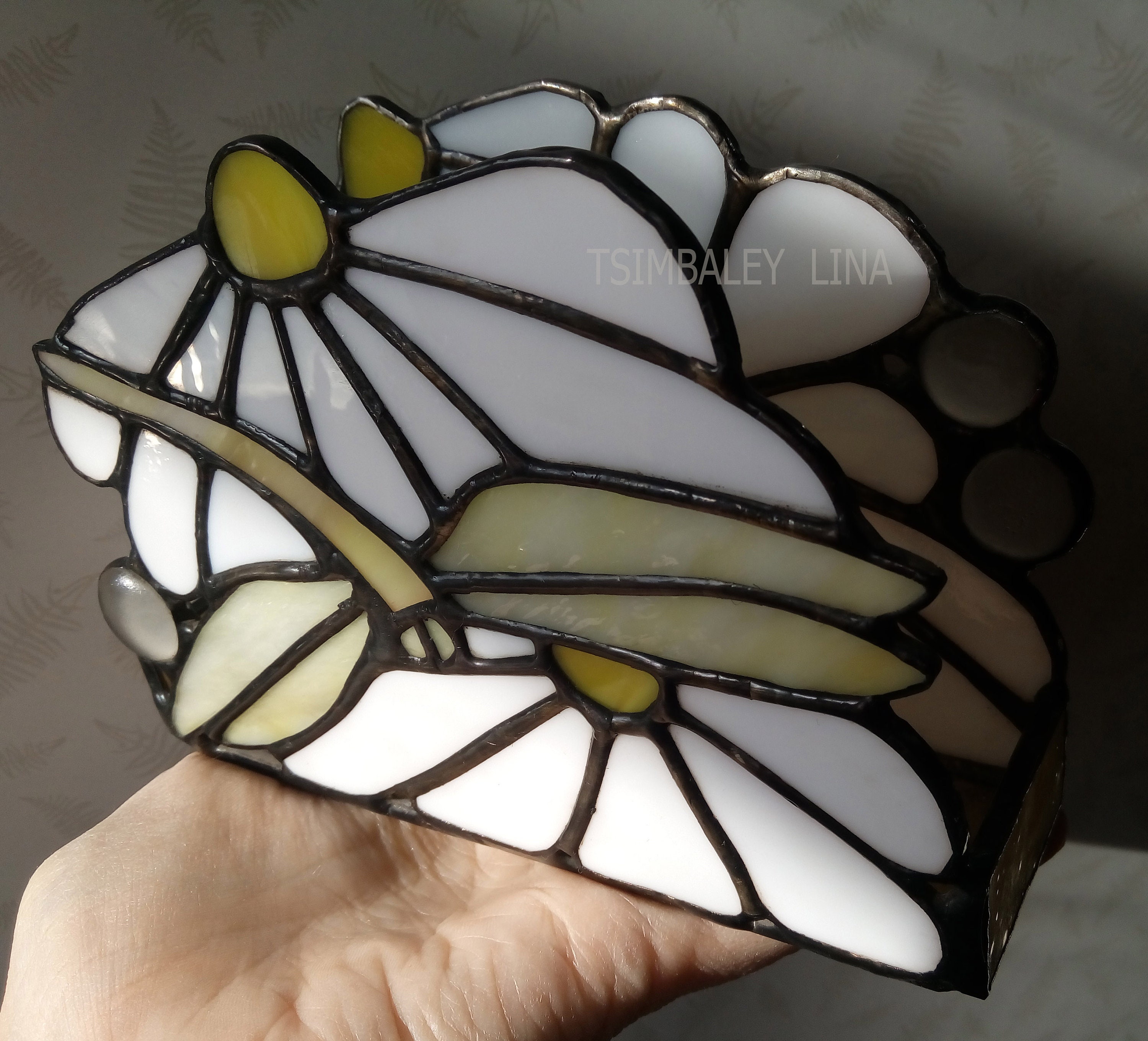 Napkin Holder daisies. Stained Glass Napkin Etsy
