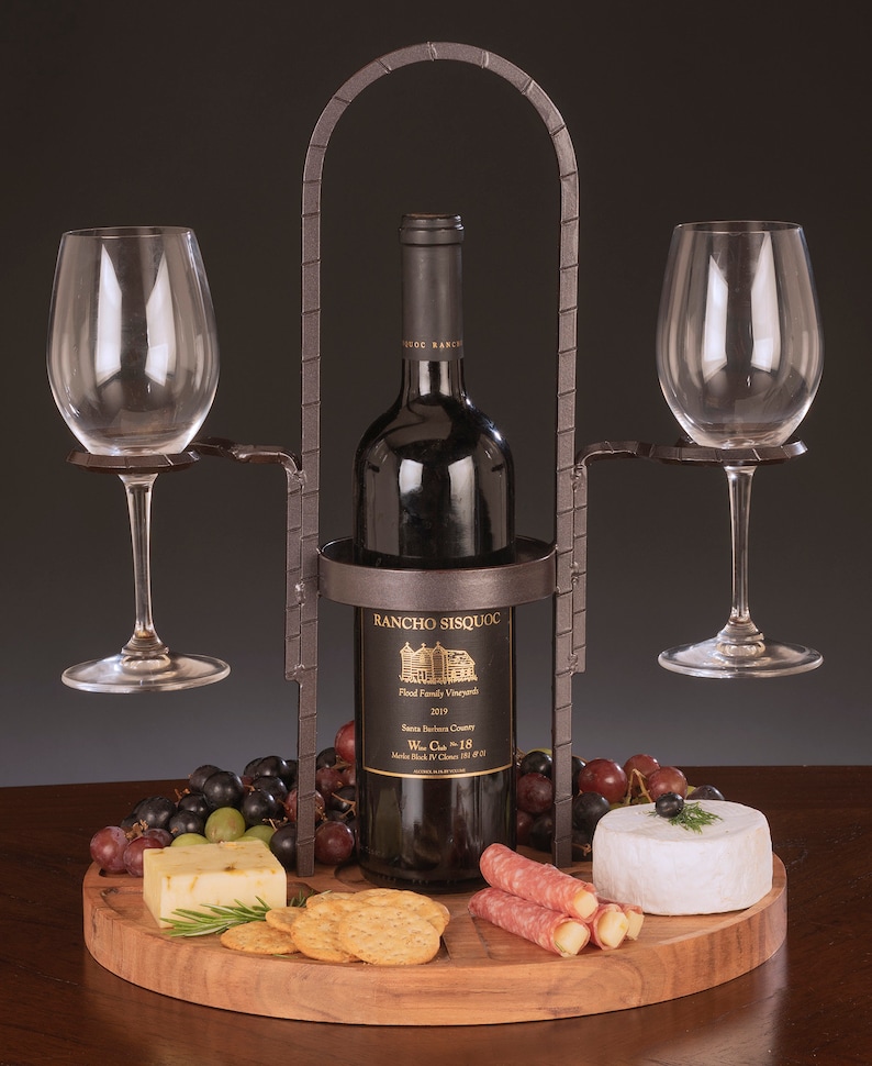 Racho Rack Wine Caddy & Charcuterie Valet - 2-glass Caddy - Etsy