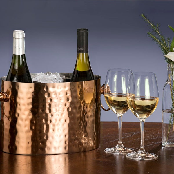 Wine Chiller & Champagne Cooler, 2-Bottle - Handcrafted in Copper by Chic Chill