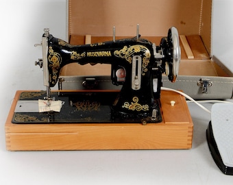 Vintage Husqvarna Sewing Machine | Retro Electric motor Sewing Machine