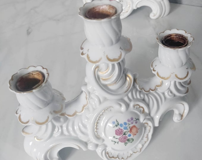 Vintage Porcelain 1938 Candelabra | Candlestick | Candleholder Vintage Porcelain Author's work 1938