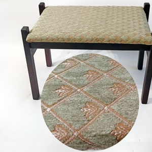 Refurbished Vintage Ottoman from USSR times | Reupholstered with Jacquard fabric Footrest Foot stool