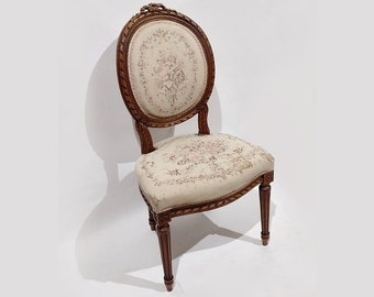 1800s Antique Old Chair Rococo | Chaise de Style Rococo | Balloon Back Chair French Louis XV